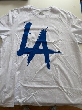 My chemical romance LA event White T-Shirt with Bold Blue LA Graphic